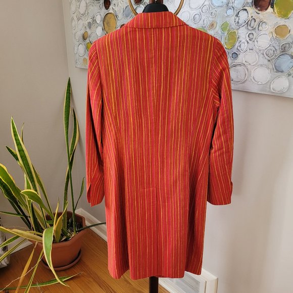 SOLD - Freda's Striped Long Jacket US 6 - Picture 6 of 9